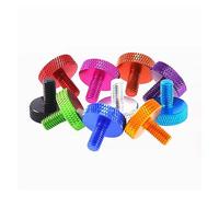5 pezzi/lotto M3 Viti a testa zigrinata in alluminio colorato 6 8 10 12 16 20 mm - 50 a liscia da serrare a mano for case del computer(Golden,12MM_M3)