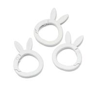 5 pezzi/lotto portachiavi a forma di coniglio apribile in metallo con molla, fermagli per appendere ganci per borse fai da te, forniture per lavori manuali - Bianco - 5 pezzi