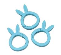 5 pezzi/lotto portachiavi a forma di coniglio apribile in metallo con molla, fermagli per appendere ganci per borse fai da te, forniture per lavori manuali - blu - 5 pezzi