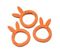 5 pezzi/lotto portachiavi a forma di coniglio apribile in metallo con molla, fermagli per appendere ganci per borse fai da te, forniture per lavori manuali - arancione - 5 pezzi