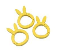 5 pezzi/lotto portachiavi a forma di coniglio apribile in metallo con molla, fermagli per appendere ganci per borse fai da te, forniture per lavori manuali - Giallo - 5 pezzi