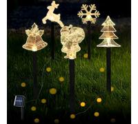 5 pezzi Luci a LED da Giardino Natalizie, Lampada Solare da Giardino, Luci solari da Giardino LED Albero di Natale per Esterni, Giardino, Terrazza