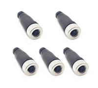5 Pezzi M12 5 Pole B Code connettore rotondo femmina, montato sul campo con sensore cablato 12mm connettore rotondo industriale IP67 non schermato B codice dritto 125V 4A