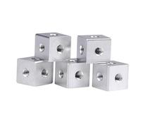 5 pezzi M3 M4 M5 M6 fori for viti dado blocco in lega di alluminio bloccaggio collegamento staffa quadrata piastra di fissaggio filettata blocco cubo a 6 lati(Silver,M4 12x12x12)