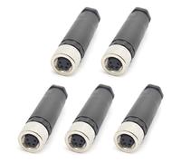 5 Pezzi M8 4 Poli Femmina Connettore, Spina Connettore Circolare a 4 Pin Montaggio sul Campo IP67 Impermeabile A Codificati Diritto Vite Giunto Non Schermato per l'automazione Industriale 60V 4A