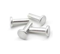 5 pezzi M8 GB109 rivetti solidi a testa tonda piatta sottile in alluminio con punzone a percussione manuale, rivetti fissi auto-innestabili(16mm)