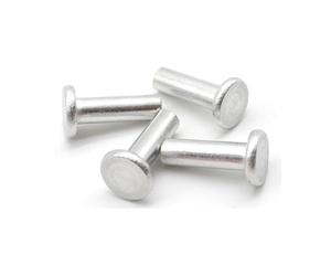 5 pezzi M8 GB109 rivetti solidi a testa tonda piatta sottile in alluminio con punzone a percussione manuale, rivetti fissi auto-innestabili(12mm)