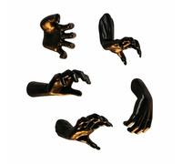 5 Pezzi Mani di Diavolo Decorative Gotico Decorazione da Parete Nero