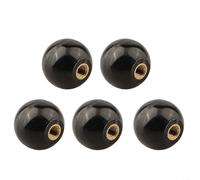 5 pezzi manico rotondo in bachelite nera M5 M6 M8 per manopola a leva a sfera m10 con dado in rame per macchine utensili, facile installazione senza attrezzi, isolato per attrezzature industriali ed
