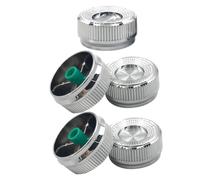 5 Pezzi Manopola Volume Argento in Plastica 35x16 | Cappuccio per Amplificatore Pa e Radio, Visibilità Elevata, Marcature Distinte, per Musicisti e Tecnici