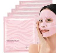 5 Pezzi Maschera Collagene Viso al Coreana Real Deep Collagen Mask Instant Boost Overnight Face Coreane per il Antirughe Notte Beauty Wrinkle Lifting Visage Gel con Biotecnologia Intensa Idratanti