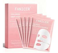 5 Pezzi Maschera Collagene Viso, maschera idrogel, Maschera notturna, Energizzante per Pelli da Dissetare,Mirato Alla Pelle Secca,Rassodante, Antirughe (rosa)