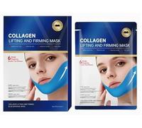 5 Pezzi Maschera Doppio Mento Donna, Maschera Lifting Viso, V Line Lifting Mask, Ricco Di Collagene, Rassoda E Tonifica La Linea Della Mascella, Fornisce Un'idratazione Profonda, Riduce Le Rughe