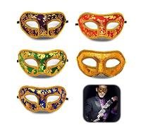 5 Pezzi Maschera Veneziana, Maschere di Carnevale Maschere per Maschere Faccia Costume in Maschera per Halloween Ballo in Maschera Festa di Carnevale in Maschera