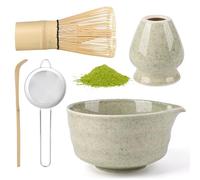 5 Pezzi Matcha Kit, Matcha Whisk Set,Frusta Matcha, Ciotola Matcha, Supporto Chasen, Cucchiaio di Matcha, Setaccio Di Matcha, per La Casa, l'Ufficio e la Sala da Tè (B)