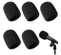 5 pezzi microfono antivento, protezione antipop microfono, antipolvere, antipolvere e antibatterica, microfono in schiuma elastica, per Ktv, attività all'aperto (nero)