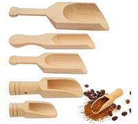 5 Pezzi Mini Cucchiaio di Legno, 5 Dimensioni Piccolo Cucchiaio di Legno Tè, 10,5/9,3/8/7,9/5 cm Cucchiaio Spezie, Cucchiaio da Cucina, Set di Cucchiai egno per Caffè, Spezie, Tè, Cibo Animali, Sale