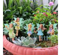 5 pezzi Mini fate da giardino Figurine Decorazione in vaso per micro