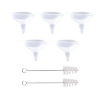 5 Pezzi Mini Imbuto, 2 Pezzi Pennello Per La Pulizia, Imbuto Trasparente Di Plastica, Imbuto Pacchetto Multifunzionale, Imbuto Da Cucina.