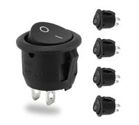 5 pezzi Mini Interruttore ON OFF,Interruttore a Bilanciere,Interruttori 12v,Nero Interruttore 12v On Off Microinterruttore Rotondo 6A/250V 10A/125V,Interruttore 220v per Auto,Barca,Elettrodomestici