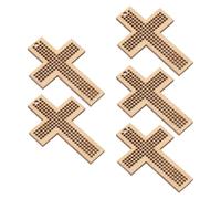 5 Pezzi Mini Piatto in Legno per Punto Croce Fai, Leggero | Pronto da Decorare e Tingere, Forma Graziosa, Accessori Fai da Inclusi, Colore Kaki