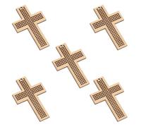 5 Pezzi Mini Tavola per Punto Croce in Legno, Kit DIY Creativo | Scolpire, Tingere, Dipingere e Decorare, Accessori DIY Inclusi, Colore Khaki