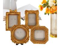 5 pezzi Mini Vintage Resin Picture Frame - Bronze Small Picture Frames | Oval Rectangle Wall Hanging Antique Photo, For Jewelry Display Holiday Party Hotel