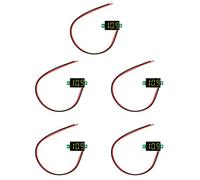 5 pezzi Mini voltmetro digitale a LED verde, tester di tensione a due fili da 2,4 V - 30 V CC, display da 0,36 pollici con spostamento automatico della virgola per l’automotive e l