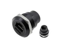 5 pezzi Modulo presa rotonda in metallo D RJ45 Connettore di rete dritto USB2.0 USB3.0 Montaggio a pannello HDMI CAT6(CAT6 Black)