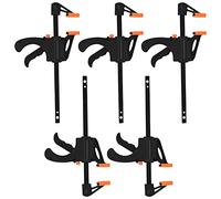 5 Pezzi Morsetti Presa Rapida, 4 Pollici, da Falegname, per Barra Cricchetto, Sgancio Rapido a una mano per Lavorazione Legno, Artigianato Fatto a Mano