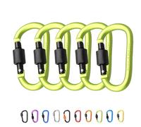 5 pezzi moschettone con chiusura a moschettone, 7,8 cm / 3 pollici verde lega di alluminio D anello a D moschettoni chiusura portachiavi clip gancio per campeggio, escursionismo, viaggi, pesca