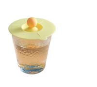 5 pezzi multiuso coperchio for tazza in silicone con supporto for cucchiaio agitatore antipolvere resistente alla cenere vita semplice for in gel morbido multifunzionale per Tisane(Yellow Cup Cover)