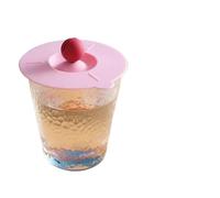 5 pezzi multiuso coperchio for tazza in silicone con supporto for cucchiaio agitatore antipolvere resistente alla cenere vita semplice for in gel morbido multifunzionale per Tisane(Pink Cup Cover)