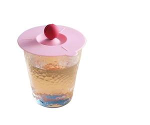5 pezzi multiuso coperchio for tazza in silicone con supporto for cucchiaio agitatore antipolvere resistente alla cenere vita semplice for in gel morbido multifunzionale per Tisane(Pink Cup Cover)