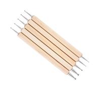 5 Pezzi Nail Art Rhinestone Point Drill Pen a Doppia Testa Accessori per Pittura per Nail Art Fai -te, con Selettore di, per la Creazione di Nail Art (Manico in legno)