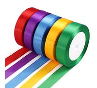 5 Pezzi Nastri Colorati Stoffa,20mm x 22m Nastri Colorati Tessuto,5 Colori Nastro Satinato,Nastro Raso Colorato di Poliestere Seta,per Fai da Te e Artigianato,Confezioni Regalo,Decorazione di Nuziale