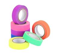 5 Pezzi Nastro UV Luce Nera, Nastro Tessuto Fluorescente per Decorazioni Feste Glow e Pista da Ballo(Green-15mm-5m)