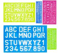 5 Pezzi Normografo,Alfabeto bambini, Normografo lettere grandi,Stencil bambini,Stencil lettere,Stencil lettere in plastica per alfabeto,Per l'artigianato riutilizzabili
