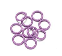 5 pezzi O-ring fermagli a molla apribili moschettone rotondo portachiavi anello connettore clip borsa gancio catena cane fibbie fai da te creazione gioielli-viola-dimensione esterna 25mm