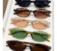 5 pezzi Occhiali da donna in plastica con montatura geometrica a tinta pastello estiva, design esteticamente accattivante e alla moda, ideali per festival musicali estivi, vacanze in spiaggia tropical