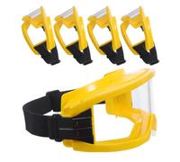5 pezzi Occhiali Protettivi PC Antiappannanti per Professionisti 20x9x8cm | Sigillo in Silicone Rinforzato, Fascia Regolabile, per Demolizioni e Laboratori, Giallo