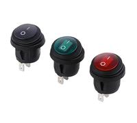 5 pezzi on/off SPST rotondo impermeabile for barca LED interruttore a bilanciere pulsante di accensione 12V 220V(Red,LED AC 220V-250V)