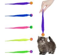 5 Pezzi Palla per Gatti con Coda, Divertenti Giocattoli per Gatti Palla, Giocattolo per Esercizi per Gatti, Giochi Gatto Palla Gatto Vermi Pelosi, Perfetto per Gatti di Tutte le età Giocattolo