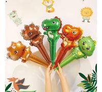 5 pezzi Palloncini a forma di dinosauro a mano, palloncini a tema dinosauro, forniture per feste a tema dinosauro, palloncini in foil di dinosauro in alluminio e poliestere, palloncini per la giungla