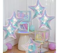 5 pezzi Palloncini a forma di stella di foil glitterato da 19 pollici, palloncini di stelle olografiche, ideali per feste di compleanno, matrimoni, fidanzamenti e decorazioni a tema (non adatti per l'