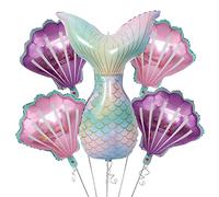 5 Pezzi Palloncini Foil Sirena Set Tema del Mare della Sirena Decorazione Festa di Compleanno Palloncino Foil Borsette Palloncino Elio Palloncino Coda di Sirena Palloncino a Elio Palloncino a Coda di