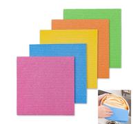 5 Pezzi Panno spugna per cucina, Panno per Pulizia di Vetri, Cucina, Bagno e Auto, strofinacci assorbenti, panno per la pulizia, Alta Qualità, Ultra Morbidi, Lavabili, 18x20cm