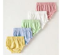5 pezzi Pannolino copri pannolino leggero estivo per bambine con design morbido e carino per il comfort del movimento del bambino (senza pannolino, ma con un paio di pantaloncini interni a triangolo) 