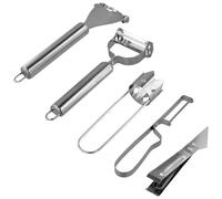 5 Pezzi Pelapatate Multifunzione per Verdure in Acciaio Inox, Pela Mela Patate e Verdure, Attrezzi Cucina, Pelaverdure, Pelapatate Julienne, Sbucciatore Universale per campeggi in Famiglia, Picnic