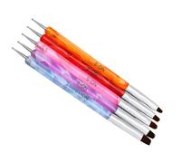 5 Pezzi Penna per Nail Art Doppia Punta per Decorazione Unghie | Acrilico e Nylon, Riutilizzabile e Facile da Maneggiare, Punta a Sfera e Setola per Dotting e Pittura